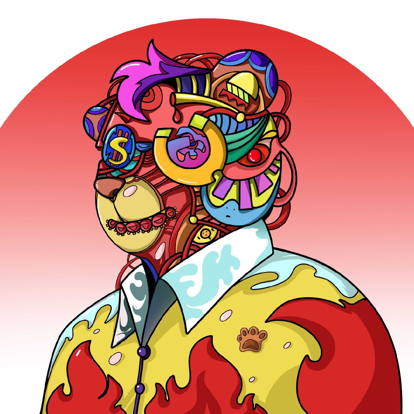 Nft头像插画设计。作品介绍:熊的灵感来自1988年10月1-美图社区-美图秀秀